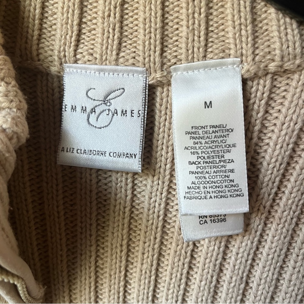 🛍️ Emma James Tan Faux Fur Zip Vest Liz Claiborne - Picture 2 of 4